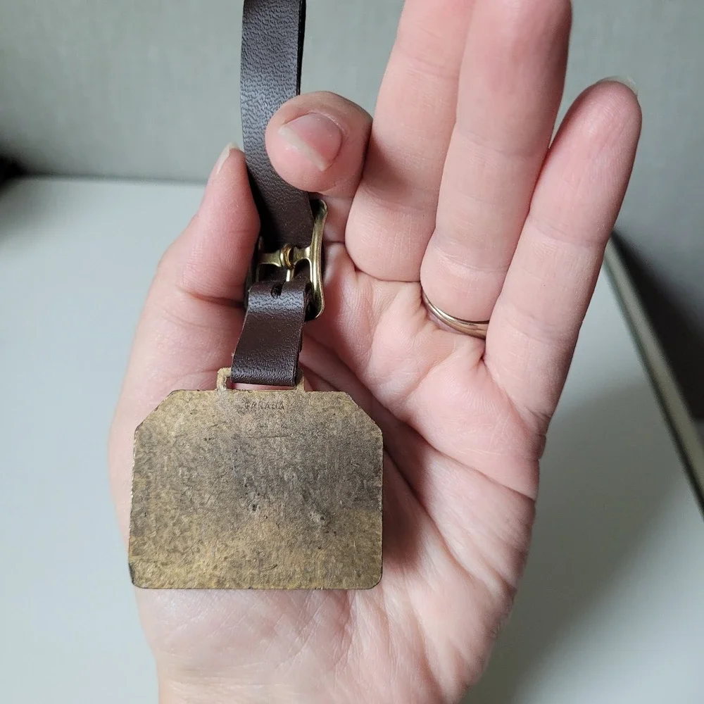 Vintage Highway Equipment Co. Brass Luggage Tag Keychain - Pittsburgh Erie PA